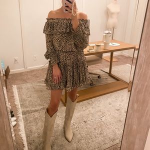 Leopard off the shoulder dress